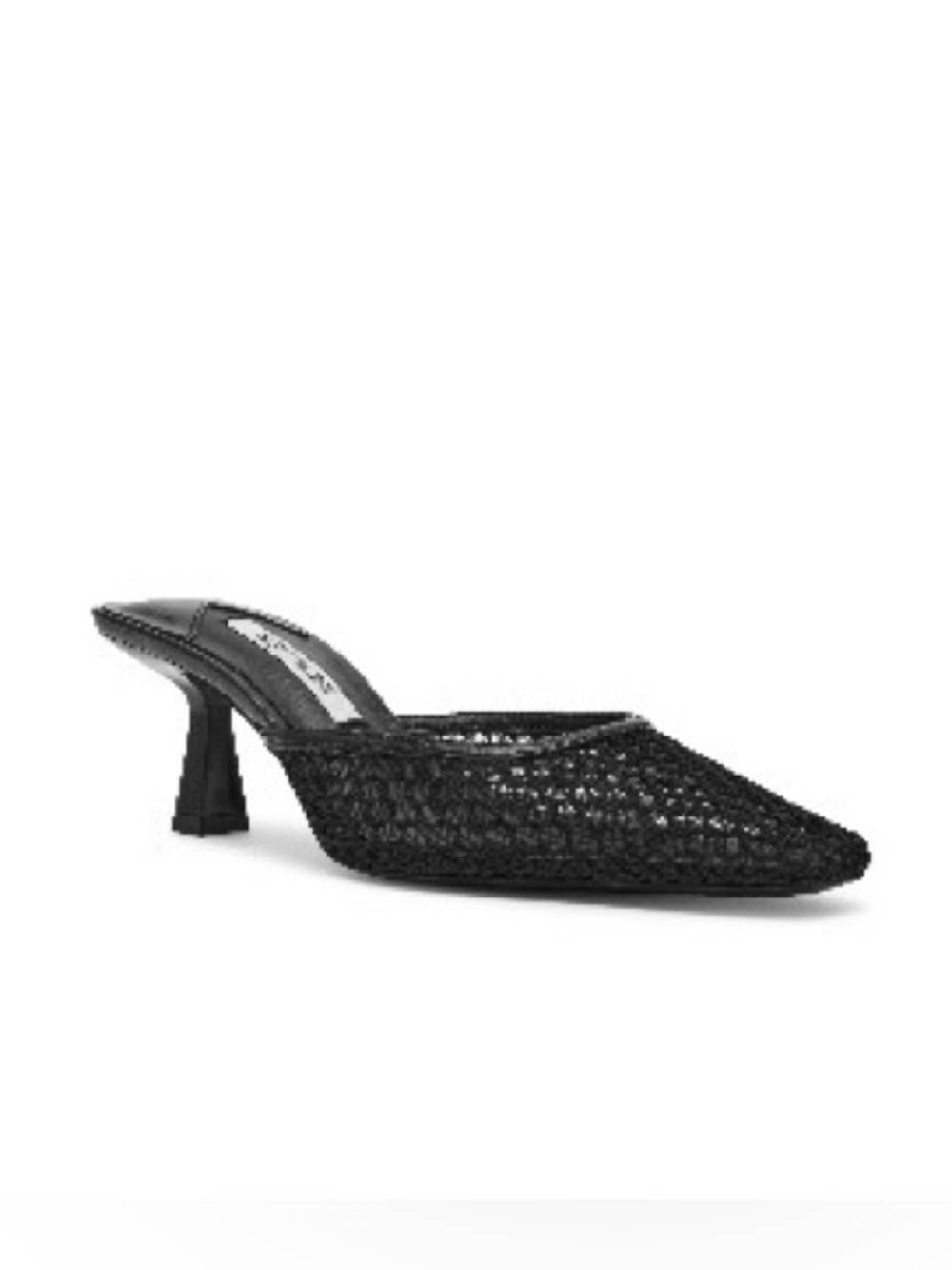 Steve Madden Black Woven Pointed Mule Heels